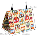 Pikkukuva 2 / 5: Papukaijapesä, Canvas Triangle Hanging Parrot Sleep Nest, Parrot Nest House, Parrot Cage, Parrot Supplies for Parrot Pet Animal Owl Printing Pattern