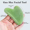 Miniatyrbild 3 av 5: Gua Sha & Ansiktsrulle för Ansiktet - Premium Certifierad Jade Naturlig Läkande Kristall Självomsorgsgåvor för Kvinnor - Ansiktshudvård Verktyg Muskelavslappnande Rel