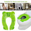 Miniatyrbillede 1 af 3: Baby Børne Foldbar Toiletstol Bærbar Genanvendelig Anti-slip Vandafvisende Toilet Reducer Til Rejser Frø Formet (grøn)