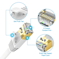 Miniatyrbillede 3 af 5: 20m fladt Ethernet-kabel Lang Kat. 7 Højhastigheds Gigabit Lan-kabel 10gbps Rj45 Stp Internet Patch-kabel Kompatibel med Cat5 Cat6 Ca