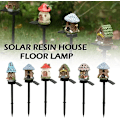 Miniatyrbillede 4 af 5: Græsplænelys LED Solcelle Multi Håndværk Miniature Fehus LED Lampe Have Dekoration Solcelle Jul Harpiks Hytte Po M6S2 Lys Udendørs