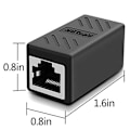 Miniatyrbilde 3 av 5: RJ45-kobling, RJ45-kontakt Cat7 Cat6 Cat5e Ethernet-kobling Nettverkskabel Hunn til Hunn Forlengeradapter (3-pakning - svart)