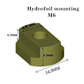 Miniatyrbilde 3 av 5: 4 stk. Foilmount størrelse M6 og 4 stk. Hydrofoil skrue monterings T-muttere