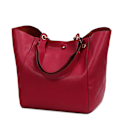 Miniatyrbillede 3 af 5: Luksus læder skuldertasker til kvinder 2021 Top-Handle Crossbody tasker til kvinder Store tasker og håndtasker purple red