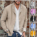 Miniatyrbild 1 av 2: Herr bomull Linne Casual kostym Kappa Lapel Button-down Jacka D