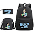 Pikkukuva 2 / 2: Bluey kolmiosainen koululaukku Black 1