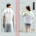 Miniatyrbillede 5 af 5: Bærbar Vindtæt Vandafvisende Transparent Eva Voksen Udendørs Hætte Regnjakke (størrelse, farve: xxl 2-pink)