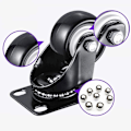 Miniatyrbillede 4 af 5: Casterhjul, Mobile Caster Mute Leje Gummi Vognhjul Med Bremse Heavy Duty