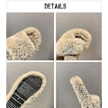 Miniatyrbillede 3 af 4: Vinter Hjemmeuld Slippers Mode Kunstig Pels Varme Sko Kvinder Slip On Flats Kvinde Hjem