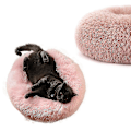 Miniatyrbillede 2 af 3: Vaskbar beroligende behagelig donut-stil plys kæledyr kat eller hund seng