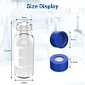 Miniatyrbild 5 av 5: 2 ml Autosampler-flaskor, 100-pack - HPLC-flaskor 9-425 klara flaskor med blå skruvlock, blå vita septum