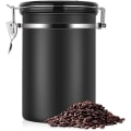 Miniatyrbillede 2 af 5: Kaffekrukke Stor Lufttæt Rustfrit Stål Kaffekrukke Te Opbevaringsbeholder Sort Køkken Opbevaringsdåser Krukke Til Kaffe Te (Farve: Hvid)