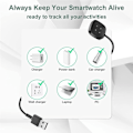 Miniatyrbillede 4 af 5: 2 stk. Udskiftningsoplader til --4-sense-2--3-sense Kabel USB-kabelledning Hurtigopladning Smartwatch