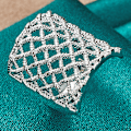 Miniatyrbillede 2 af 5: 925 Sterling Sølv Retikulær Ring Modesmykker 6, 7, 8, 9, 10 7