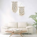 Miniatyrbillede 4 af 4: Pakke med 2 Macrame vægophæng - Lille kunst, vævet gobelin, Boho kunst, boligindretning - Flad