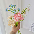 Miniatyrbild 3 av 5: Simuleringsbyggstenar blomma tulpan ros solros krukbukett mini blomsterblock DIY barnmontering leksaker flickgåva