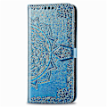 Miniatyrbild 2 av 5: Huawei Mate 40 Lite Fodral Läder Plånboksfodral Präglad Mandala Magnetiskt Flip-skydd Stöttåligt - Blå