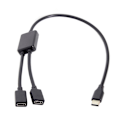 Miniatyrbild 1 av 5: USB-C Han till Dubbel USB-C Hona Splitter Hub Konverter Adapterkabel Kontakt för USB-C PD Laddare Powerbanks Laptop PC