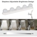 Miniatyrbilde 5 av 5: LED-speillampe - 5 LED-pærer - Hollywood-stil - Sminkelampe - Dimbar - USB