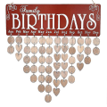 Miniatyrbild 2 av 4: Familjens födelsedagskalender i trä, väggdekoration, plaketttavla för familj och vänner, födelsedagspåminnelse med 50 st trä DIY-delar