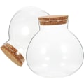 Miniatyrbillede 1 af 5: 2 stk. Stoppere Beholder Låg Figur Lille med Forseglede Cm Hjem Glas Kugleformet Praktisk Planter Gennemsigtig Krukker Klar Landskabspleje Opbevaring Mikrolandskab