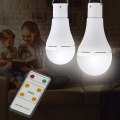 Miniatyrbilde 2 av 3: 2023 - LED-solcellelampe, 9w solenergi superlyse pærer med fjernkontroll - solcamping / nød