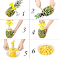 Miniatyrbillede 4 af 5: Nemt Køkkenredskab i Rustfrit Stål til at Skræl, Kerne og Skære Ananas