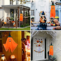 Pikkukuva 5 / 5: Halloween-koristeet, Yksi Esiasennettu Oranssinpumppu-Noitakorkki Halloween-koriste, Riippuva Pumppukoriste Kotipuutarhaan Juhliin Sisä- ja Ulkokäyttöön