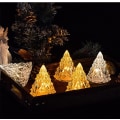 Pikkukuva 2 / 5: [3 kpl] Yövalo Kristalli Mini Joulukuusi Valo Liekitön LED (Keltainen Valo)