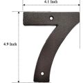 Pikkukuva 2 / 5: Valurautaiset talonumerot - 4,9 tuuman korkeat osoitenumerot/postilaatikonumerot, numero 7