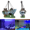 Miniatyrbilde 2 av 5: Akvariumdekorasjon, Fiskedam Ornamenter Skipbrudd Dekor Senket Skip for Ferskvann Saltvannstanker