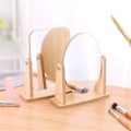 Miniatyrbillede 4 af 5: Træmakeup Spejl Med HD Træramme (Ovalt Træ)