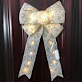 Miniatyrbilde 4 av 4: Juletrærbuer, julebuer julekransbue stor glitterbåndsløyfe, 1 stk anheng vakker lampe julebue elegant imitasjon lin