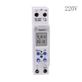 Miniatyrbilde 1 av 5: Y5gd tm610 220v/110v timerbryter 18mm enkelt modul DIN-skinne LCD digital 7 dager 24 timer programmerbar utgangseffekt 16a