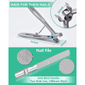 Miniatyrbilde 3 av 5: Negleklipper for tykke negler og inngrodde negler for eldre - Rustfritt stål mykt grep negleklipper med neglefil