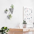 Miniatyrbild 4 av 5: 10cm Hängande Planter. 2-pack Keramiska Geometriska Väggplanter Växtställ Behållare Med Krokar För Inomhus Utomhus Väggdekor. För