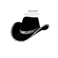 Pikkukuva 3 / 5: Naisten paljetti-cowboyhattu polttarit Cosplay-rekvisiitta F