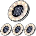 Miniatyrbillede 1 af 4: Led Solcelle Gulvlampe 4 Pak, 12 Leds Solcelle Udendørs Belysning, Vandafvisende Ip68, Gadelys Lys, Nedgravet Lys Til Sti Have Terrasse Haveplæne