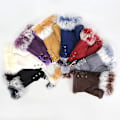 Miniatyrbillede 4 af 4: Vinterhandsker til kvinder Faux Fur Varme mellemlange tommelfingerhul Fingerless Handsker
