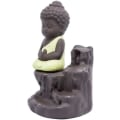 Miniatyrbillede 5 af 5: Røgelsebrænder, røg, vandfald, tilbagesvalingsstativ, keramisk porcelæn, Buddha-statue, lille munktårn, konisk stang, askeopsamler, med 20 tilbagesvalingsrøgelse
