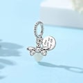 Pikkukuva 1 / 4: 925 Sterling Hopea Helmi Firefly Butterfly Chameleon Riippuva Helmi Sopii Pandora Rannekkeelle Kaulakorulle Naisille Banmo