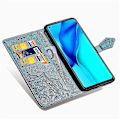 Miniatyrbild 4 av 5: Huawei Mate 40 Lite Fodral Läder Plånboksfodral Präglad Mandala Magnetiskt Flip-skydd Stöttåligt - Blå