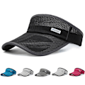 Miniatyrbillede 4 af 4: Unisex Åndbar Solbeskyttelse Visor Hat med Udvidet Skygge og Honeycomb Design