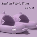 Pikkukuva 5 / 5: Piirretty hai-sandaalit, liukumattomat paksut pohjalliset rantasandaalit, nopeasti kuivuvat hauskat allassandaalit Purple 42/43