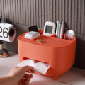 Miniatyrbilde 3 av 5: Vevboksdeksel med oppbevaring, Serviettvevboksdeksel Multifunksjonelt Kontorutstyr Fjernkontrollboks Ansiktsvevholder Etui Dispenser Oppbevaring
