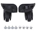 Miniatyrbillede 1 af 3: 1 par 91x107x49mm Stor Sort Kuffertskuffert 360swivel Hjul