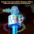 Miniatyrbild 4 av 5: Trådlös Bluetooth Karaoke Mikrofon, Multifunktionell Högtalare Med Färgglad LED-Ljus