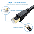 Miniatyrbilde 4 av 5: Cat8 Ethernet-kabel 0,5m (2-pakning), Høyhastighet 40gbps 2000mhz Internett-nettverkslan-kabel med gullbelagte RJ45-kontakter for ruter