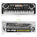 Miniatyrbillede 4 af 5: Klaverkeyboard 61 Taster Bærbar Multifunktionelt Keyboard Klaverkeyboard Musik Legetøj Organ Med Mikrofon