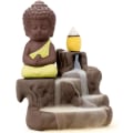 Miniatyrbilde 1 av 5: Røkelsebrenner, røyk, foss, tilbakestrømningsstativ, keramisk porselen, Buddha-statue, lite munktårn, konisk stang, askeoppsamler, med 20 tilbakestrømningsrøkelse